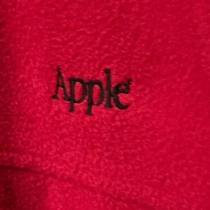 Apple Logo Fleece Jacket, red, size large, unisex